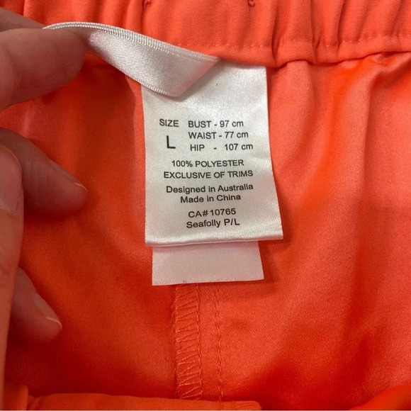 SEAFOLLY Neon Orange Bella Laser-cut Board Shorts Size Large - Picture 9 of 16